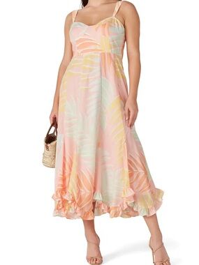 open lace back dress Hutch "Corene" A-line Floral Midi Dress 11331